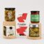 Cesta Aperitivo Gourmet Sin Alcohol con aceitunas, crostine, tomates semisecos, alcachofas y olivada
