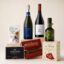 Cesta Corporativa Selección Mediterránea con cava, vino tinto, AOVE, ventresca, pimientos, crackers y Moscovitas