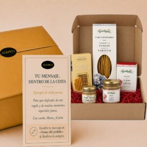 Tarjeta dedicatoria personalizada para Cesta Gourmet de Trufa y Setas Selección 4 productos