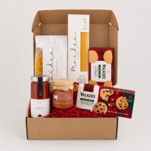 Cesta Regalo Sin Gluten Esencial 6 productos con pasta Maidea, salsas italianas y galletas Walkers