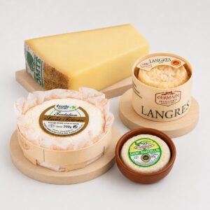 Selección Gourmet de Quesos Franceses 4 productos con Comté, Langres, Saint-Félicien y Saint-Marcellin