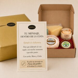 Tarjeta dedicatoria personalizada para Selección Gourmet de Quesos Franceses 4 productos