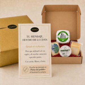 Tarjeta dedicatoria personalizada para Selección Gourmet de Quesos de Cabra 4 productos