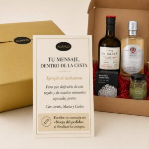 Tarjeta dedicatoria personalizada para Cesta Despensa Gourmet de Autor Selección 4 productos