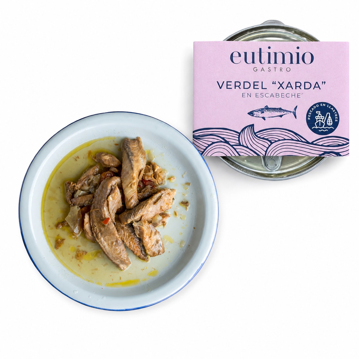 Verdel «Xarda» en Escabeche Eutimio · 280 g Verdel «Xarda» en Escabeche Eutimio 280 g servido en plato