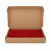 Caja de Regalo Gourmet Grande AGÁPICO abierta con relleno decorativo rojo