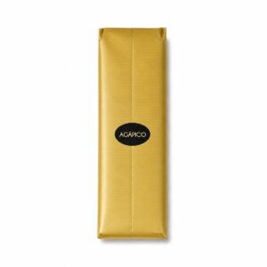 Caja de Regalo para 1 Botella AGÁPICO cerrada con acabado dorado y sello negro