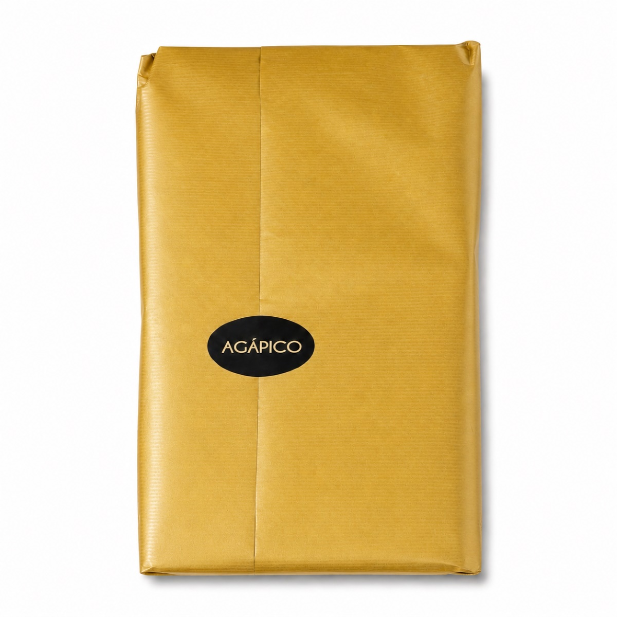 Caja de Regalo para 2 Botellas AGÁPICO · Cerrada Caja de Regalo para 2 Botellas AGÁPICO cerrada con acabado dorado y sello negro