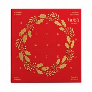 Calendario de Adviento Bubó Barcelona con 24 chocolatinas 107 g en caja roja navideña