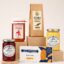 Cesta Corporativa Desayuno Gourmet sin Refrigeración 5 productos con café Vezzali, miel de tomillo, mermelada, lemon curd y galletas