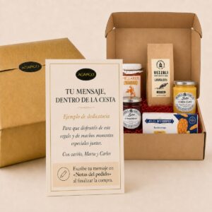 Tarjeta dedicatoria personalizada para Cesta Corporativa Desayuno Gourmet sin Refrigeración 5 productos