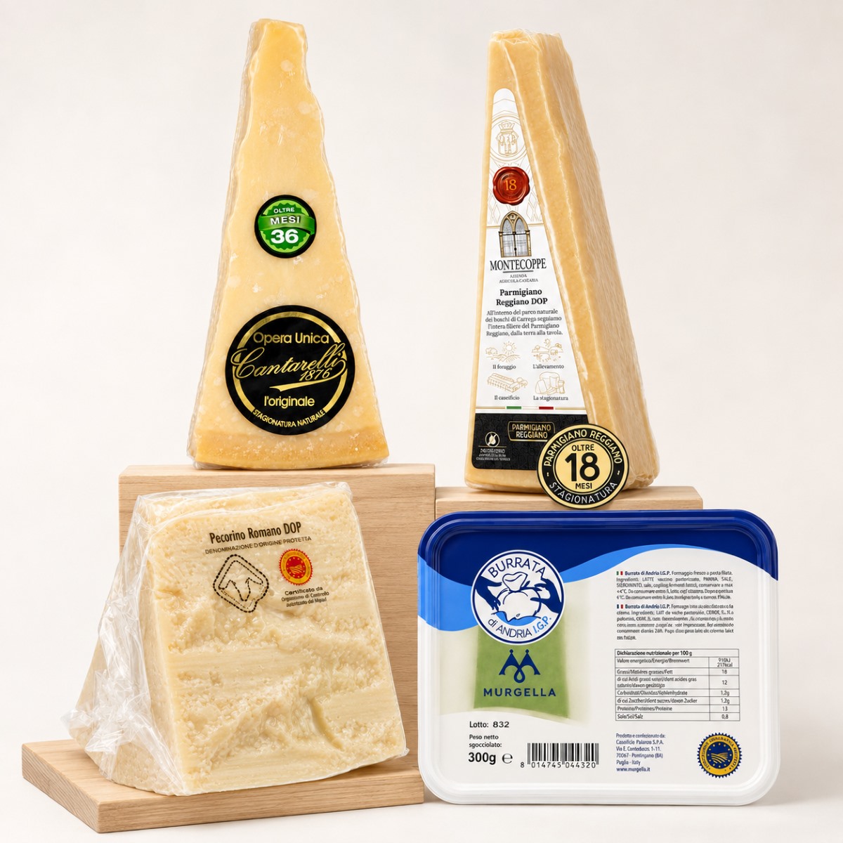 Selección Gourmet de Quesos Italianos · 4 Productos