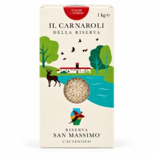 Arroz Carnaroli Classico Riserva San Massimo 1 kg en caja para risotto