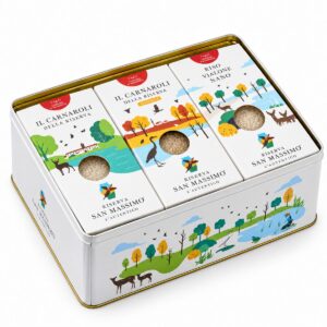 Lata Regalo de Arroces Carnaroli y Vialone Nano Riserva San Massimo 3 kg con recetario