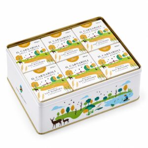 Lata Regalo de Arroz Carnaroli Riserva San Massimo 6 × 500 g con recetario