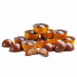 Bombones de Turrón de Jijona García Sirvent 136 g con relleno de turrón y cápsulas doradas
