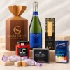 Cesta de Navidad Tradición Española de 6 productos gourmet con cava Cygnus Deneb, turrón, polvorones y conservas españolas