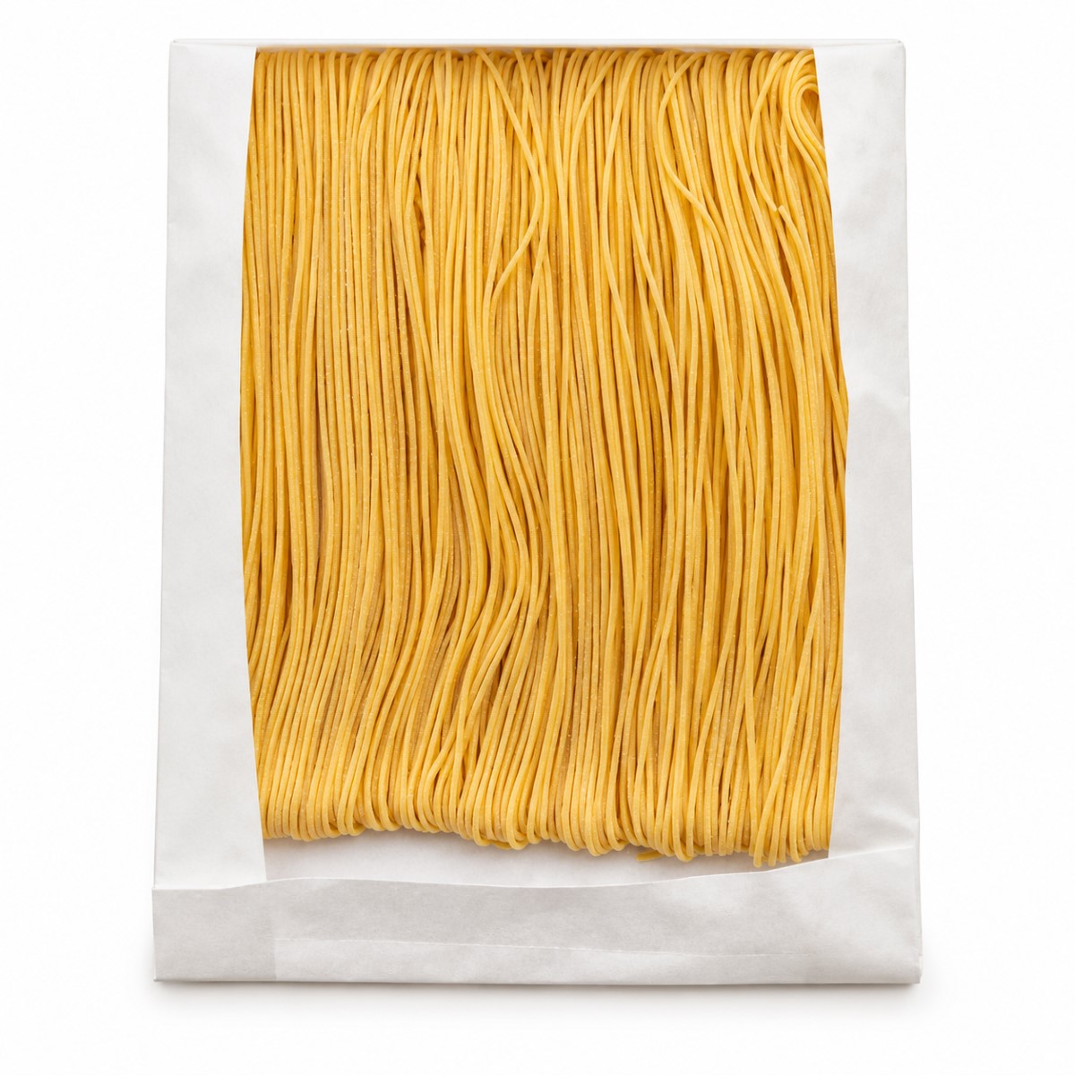 Chitarra di Campofilone al Limone DeciOva · 250 g · Detalle de la Pasta Chitarra di Campofilone al Limone DeciOva 250 g con pasta artesanal al huevo y limón visible