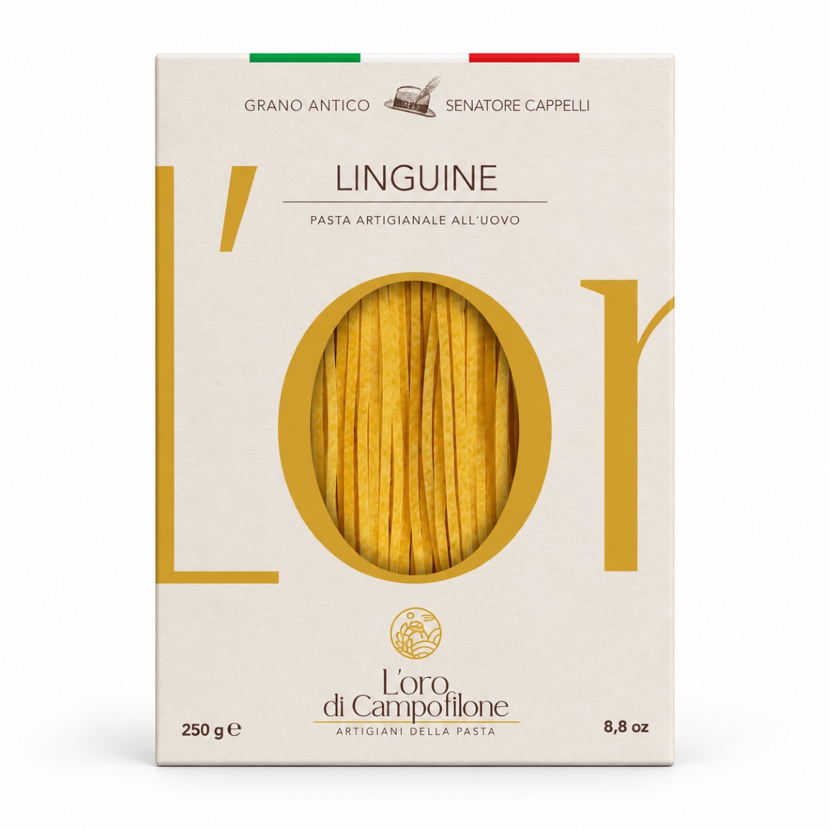 Linguine di Campofilone Senatore Cappelli L’Oro di Campofilone · 250 g Linguine di Campofilone de trigo Senatore Cappelli L’Oro di Campofilone 250 g