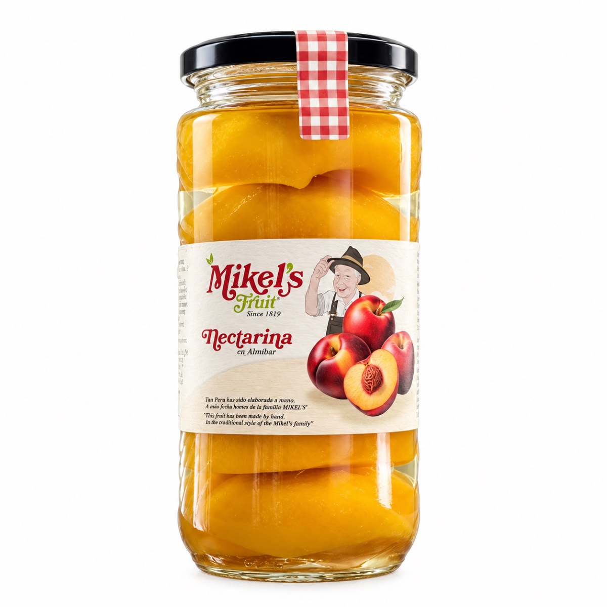 Nectarina en Almíbar Mikel’s Fruit · 720 g Nectarina en Almíbar Mikel’s Fruit 720 g en tarro de cristal con piezas de fruta